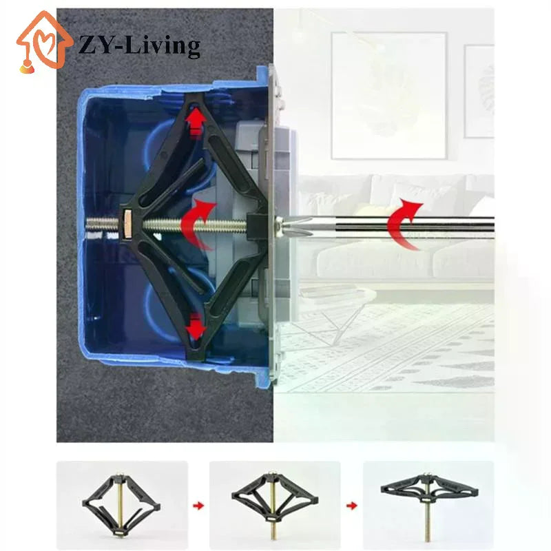 10Pcs Wall Socket Box Repair Clamp Mechanical Structure Easy Operation For Home Electrical Switch Socket Repair Quake