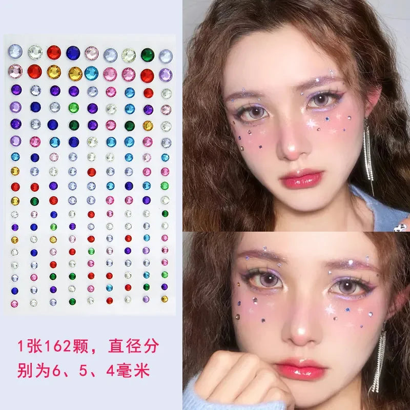 Teardrop Rhinestone Face Stickers – Glam DIY Party Gems