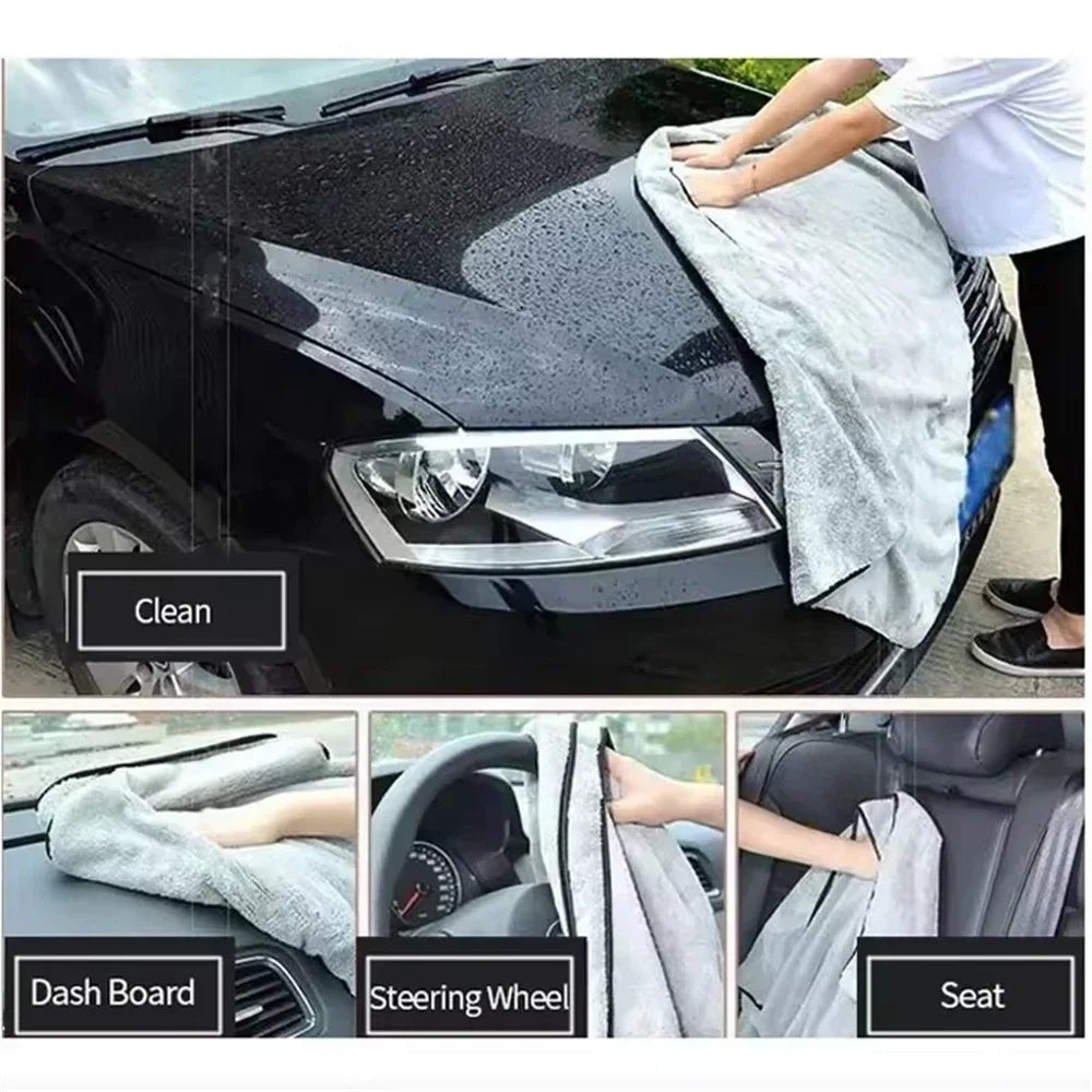 Microfiber Towel Car Wash Accessories Super Absorbency Car Cleaning Cloth Premium Microfiber Auto Towel One Time Drying Quake