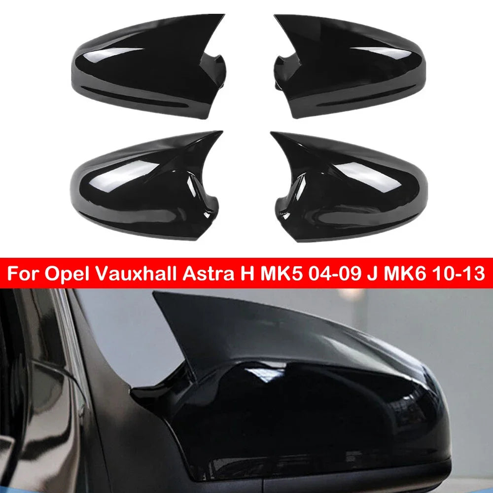 For Opel Vauxhall Astra H MK5 2004-2009 J MK6 2010-2013 Car Rearview Sticker Side Mirror Cover Wing Cap Exterior Door Case Trim Quake