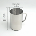 New Stainless Steel Laboratory Beaker Large Capacity 500ml Espresso Mugs Scale Graduation 1000ml Measuring Cups Kitchen Tool Quake 1000ml-B