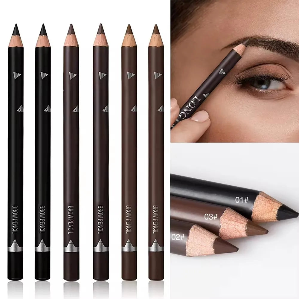 6/12Pcs Eye Brow Pencil Waterproof Professional Women Eye Makeup Pen Easy Color Natural Black Brown Cosmetic Beauty Eyebrow Tool Quake