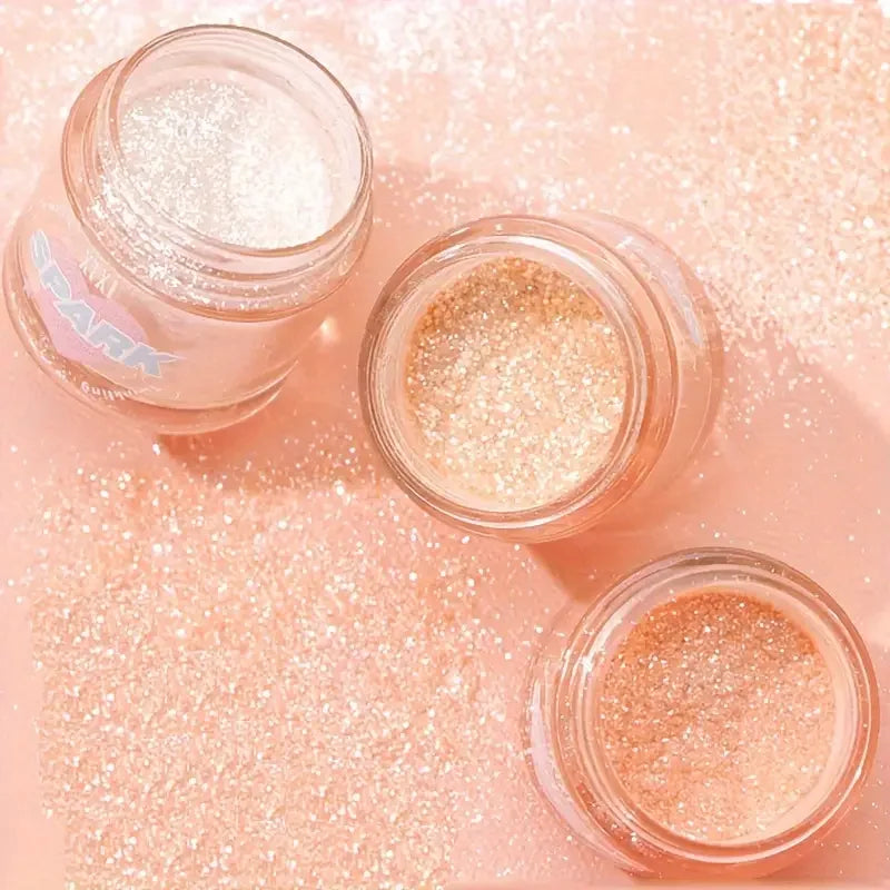 Shimmer Highlighter Powder,Contour Blush for Brightening and Defining Your Features Create a Sparkling Look,For Face and Eyes Quake