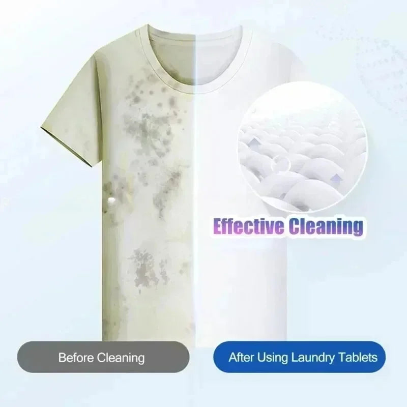 60 Pieces of Laundry Detergent Cleaning Pad Strong Stain Remover Long-lasting Fragrance Laundry Soap Washing Machine Clothes Quake