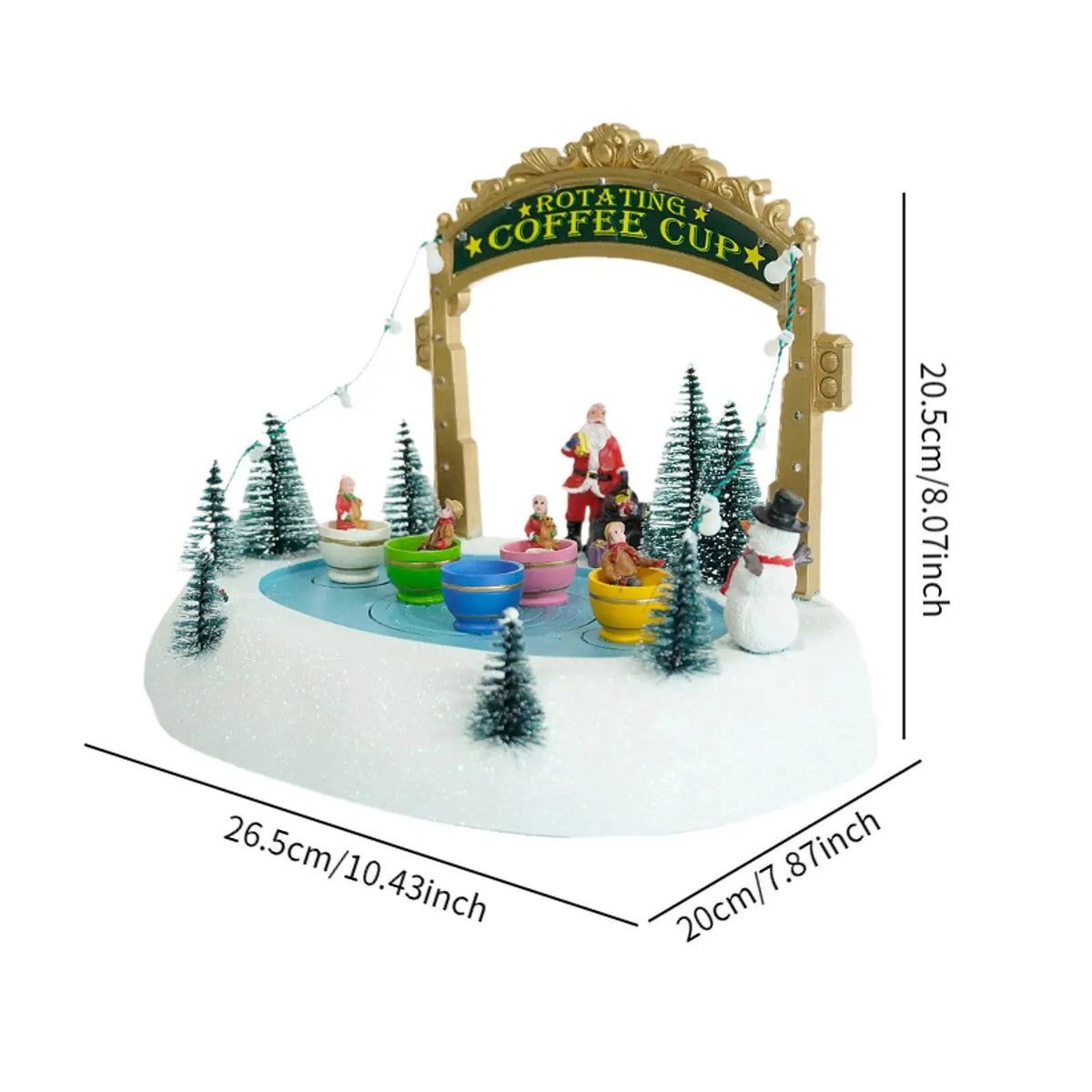 Music Box Mother Day Gifts Crafts Decorative Rotate Coffee Cup Christmas Statue for Kids Husband Girlfriend Niece Daughter Quake
