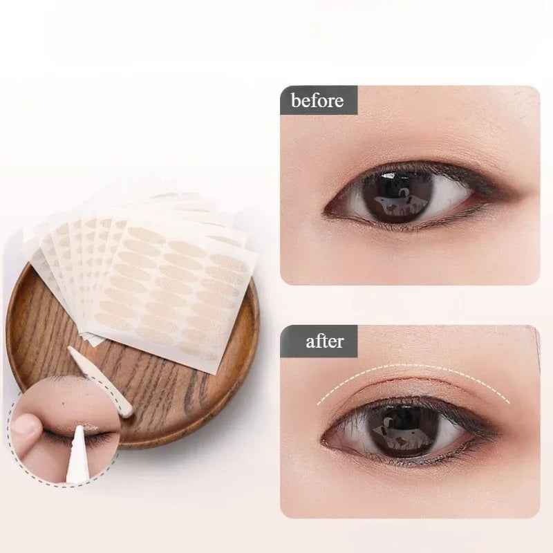 72-240pair Gauze Lace Mesh Olive-shaped Eyelid Paste-shaped Invisible Natural Double Fold Eyelid Shadow Tape Sticker Beauty Tool Quake