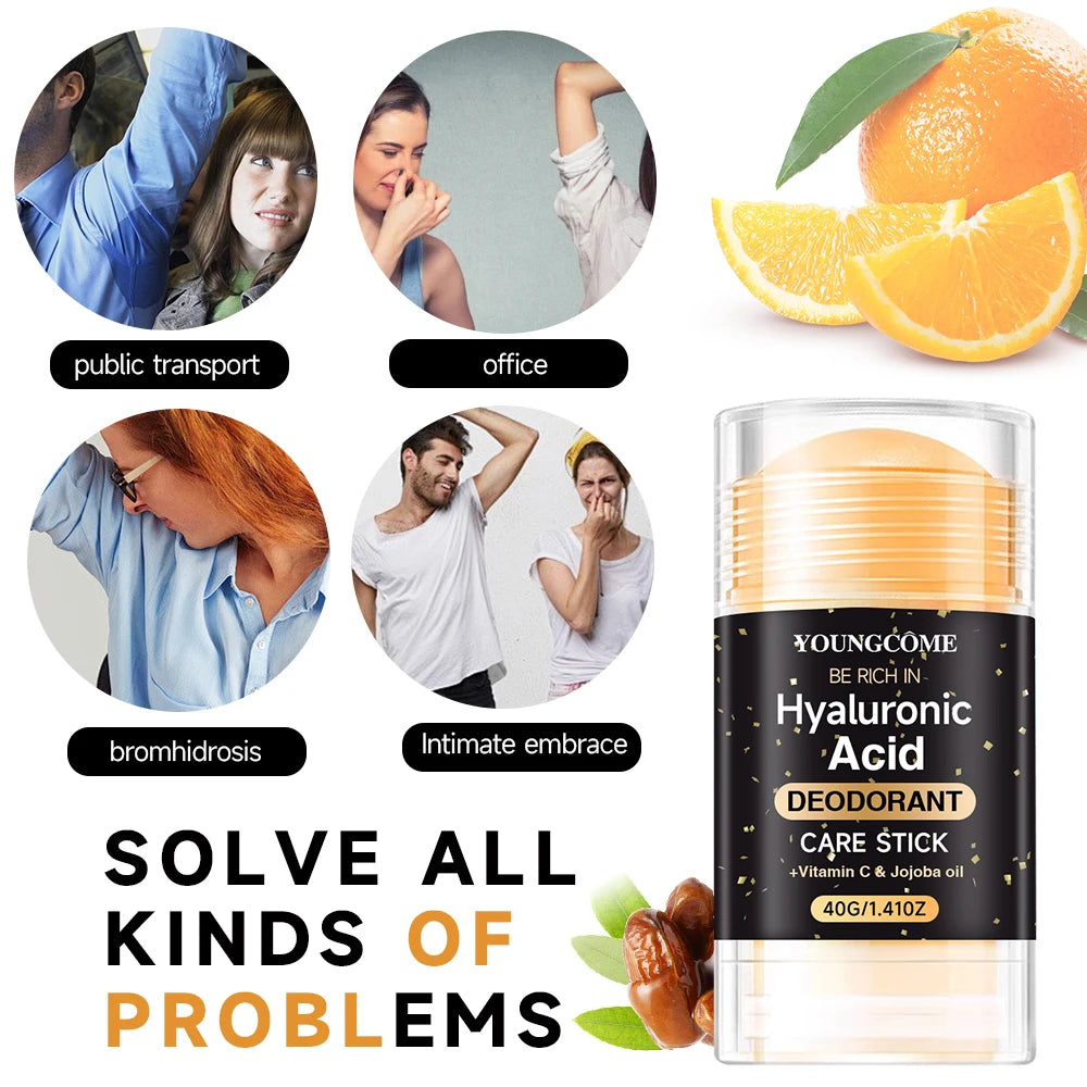 Hyaluronic Acid Deodorant Stick Underarm Bad Smell Sweating Removal Armpit Refreshing Antiperspirant Lasting Aroma Deodorant Quake