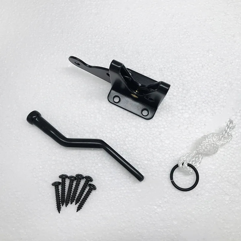 Self Locking Gate Latch Automatic Gravity Lever Fence Gate Lock for Wood Fence Gate Door Latches Steel Black Quake