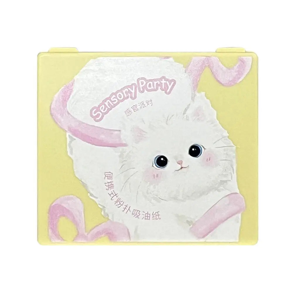 100 facial blotting papers Compact Mirror Oil Absorbing Sheets Reusable Powder Sponge Beauty Emergency Kit Makeup Skin Care Quake Main pack