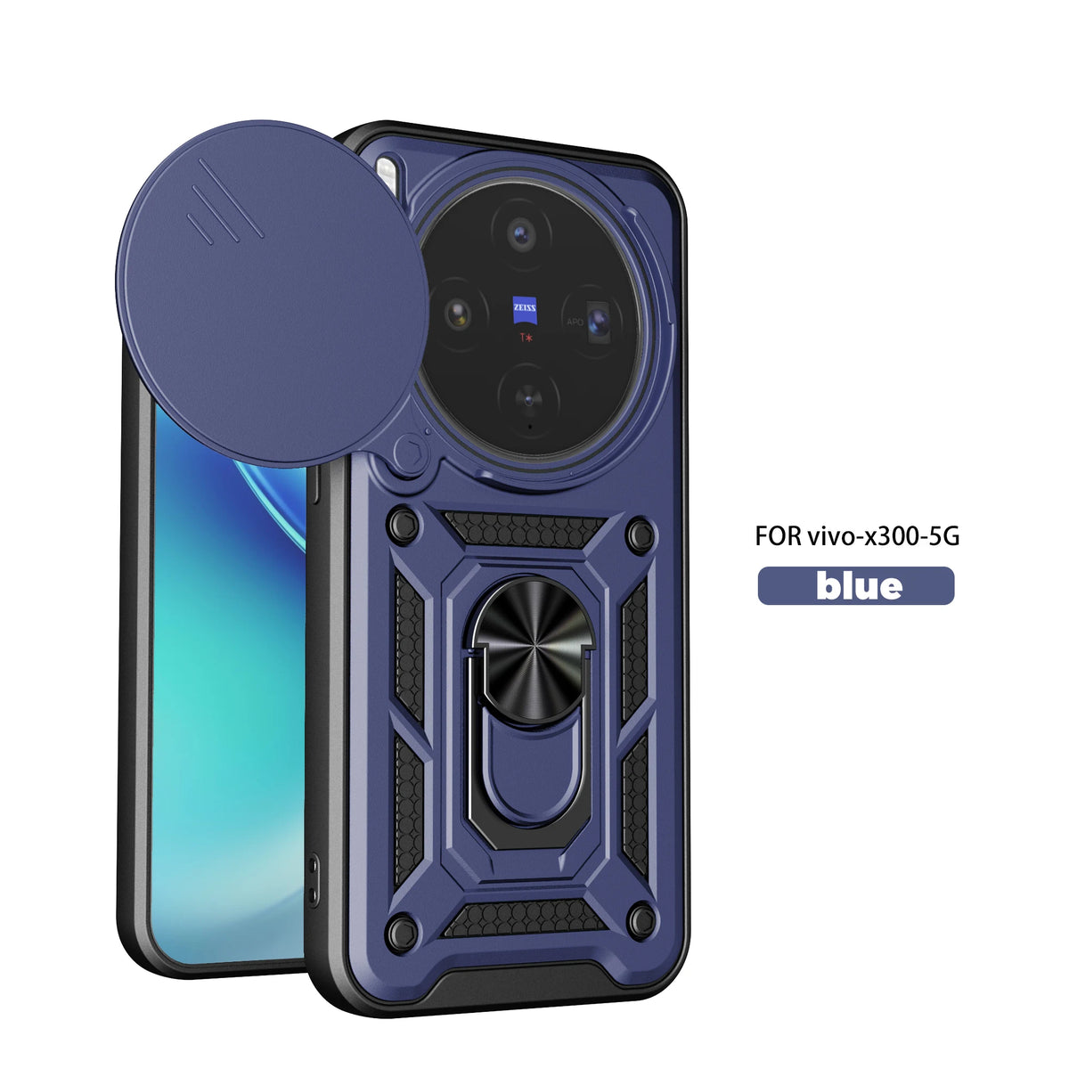 For VIVO X300 Pro Phone Case with Frame Shock Protection Full-Body Protective Mirror Rear Shell For X300 Ultra Quake Blue vivo X300 Ultra