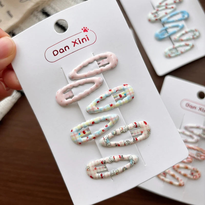 Girls Floral Liu Seaside Clip Hairpin Children's Color Polka Dot Small Bb Clip Baby Cute Hairpin Quake