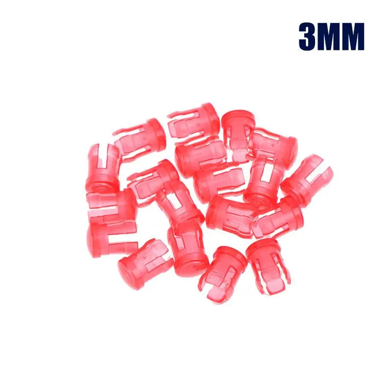 20Pcs/lot 3MM 5MM LED Light Emitting Diode Lampshade Light Guide Light Guide Cap Protective Cover Led Transparent Lamp Caps Quake 3mm Red