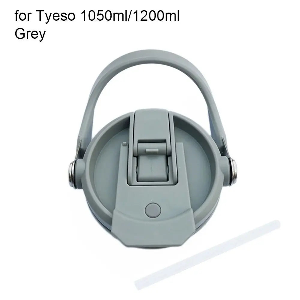 PVC Bottle Cover Splash Spill Proof 600/750/900/1050/1200ml Sealing Lids With Straw Universal for Tyeso 600/750/900/1050/1200ml Quake grey for 1050 1200ml