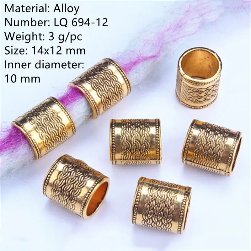 5pcs Hair Dreadlock Jewelry Hair Little Braids Decoration Beaded Bead Wig Headdress Hair Accessories Styling Tool Braiders Stuff Quake LQ694-12