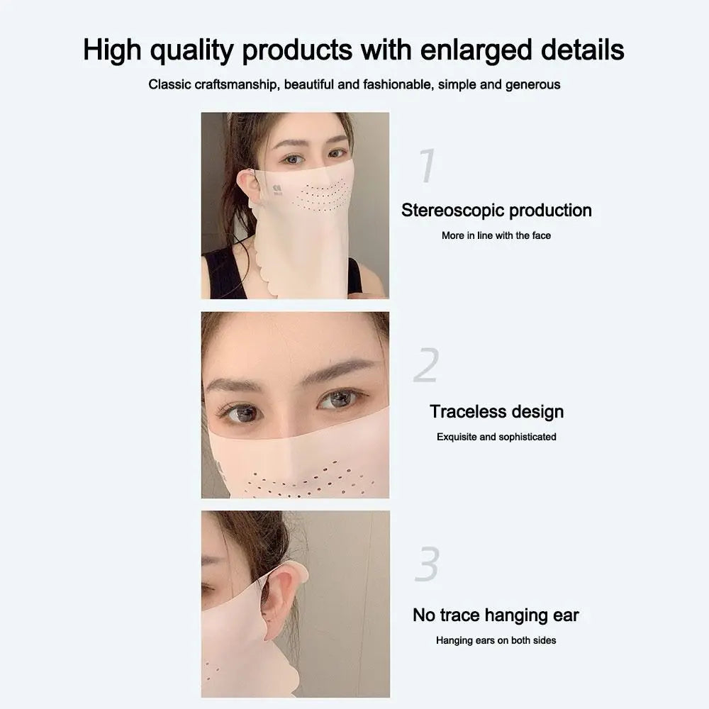 Fashion UPF50+ Sun Protection Mask Breathable Dustproof Anti-UV Neck Scarf Neck Protection Riding Face Cover Cycling Quake