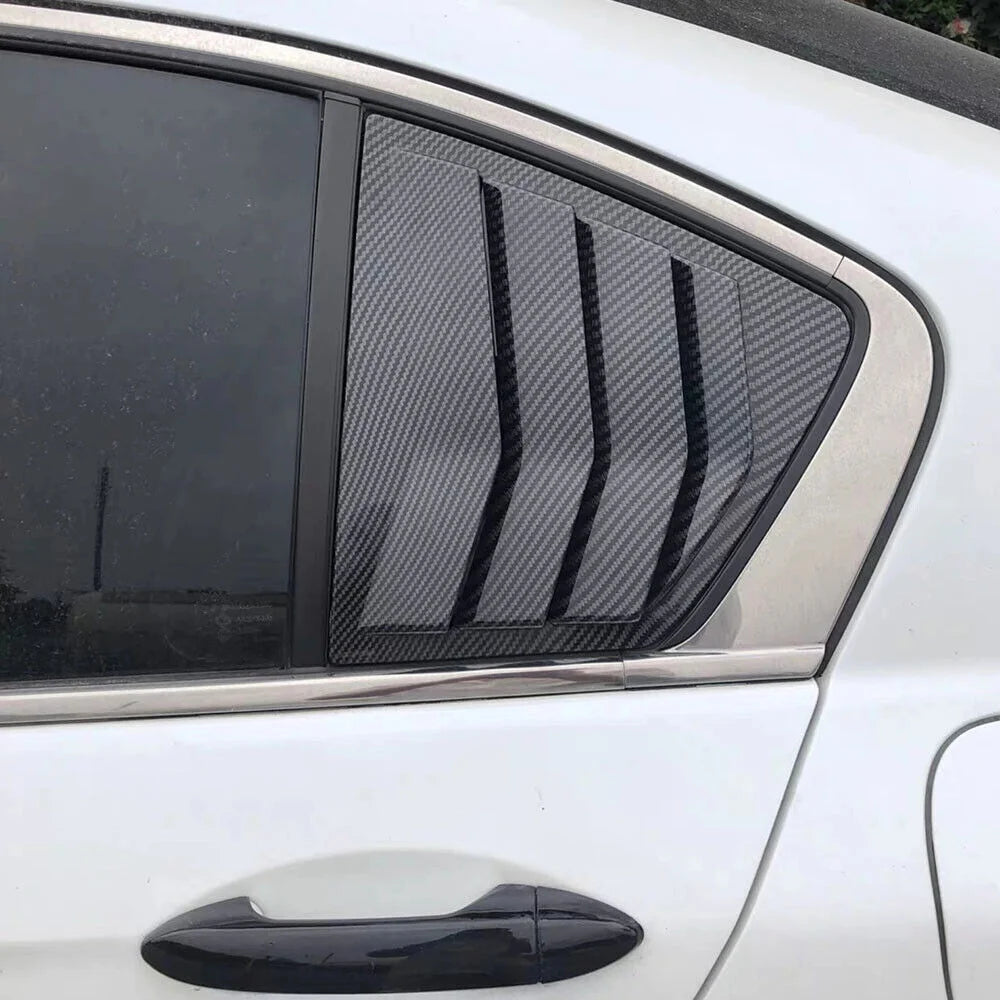 For Honda Accord 8th Sedan 2008-2013 Car Rear Louver Window Side Shutter Cover Trim Sticker Vent Scoop ABS Carbon Fiber Black Quake