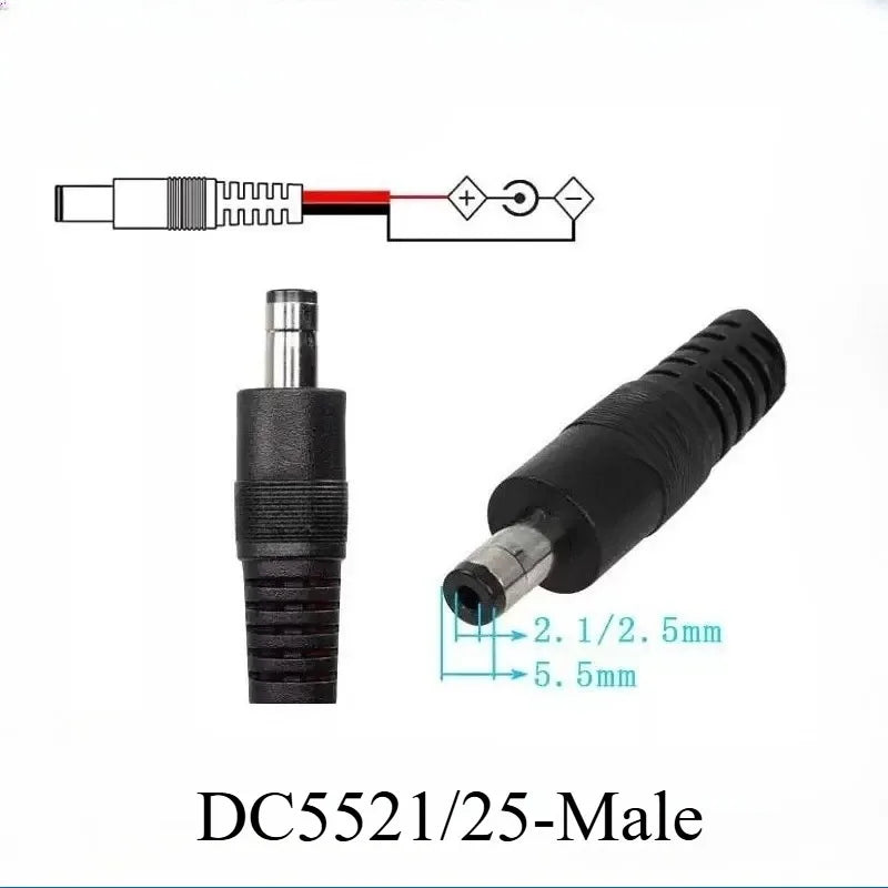 XT30 Male Female To DC5521/5525mm Male Adapter Wire 14AWG Heavy‑Duty Power Cable For FPV Goggles Battery Power Connection Quake