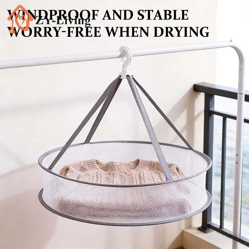 1/2 Layer Home Foldable Mesh Clothes Basket Clothes Net Sweater Anti Deformation Flat Clothes Basket Socks Underwear Tool Quake