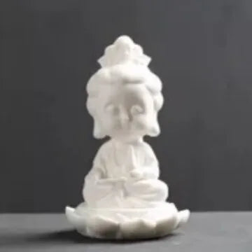 Buddha Tea Pet Ornament Zen Small Buddha Statue Home Decor Display Shelf Decoration Car Ornament Ceramic Crafts Small Figurine Quake Lotus Guanyin