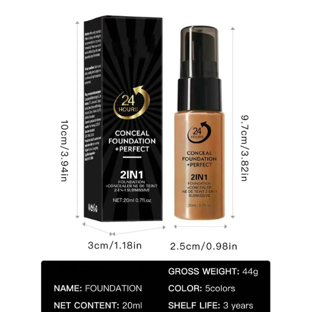 New Waterproof Liquid Foundation Matte Oil-Control Face Foundation Cream Sweat Proof Full Coverage Foundation Concealer Cream Quake