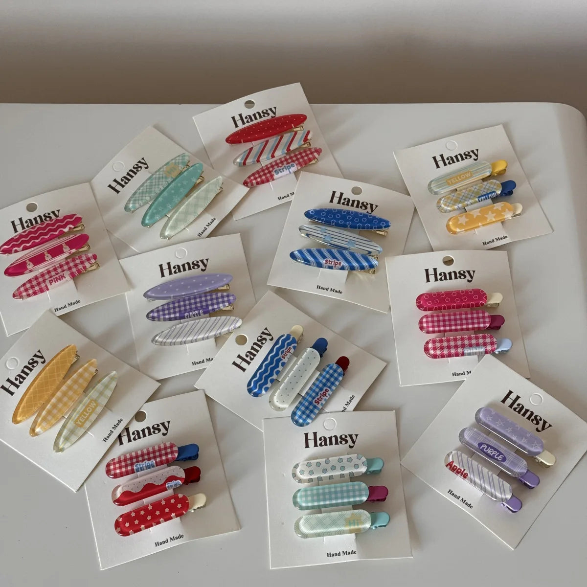 3pcs/bag Dopamine Colorful Jelly Hair Clips Sweet Cute Plaid Floral Patterns Bangs Clips Duckbill Clips Hair Styling Accessories Quake