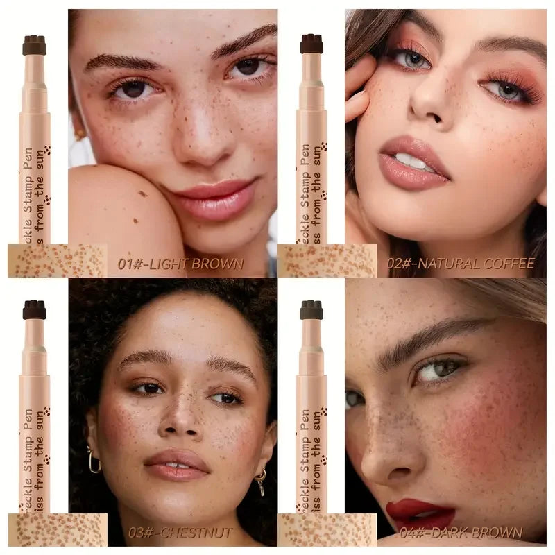 Waterproof Freckles Stamp Pen Long-lasting and Natural Fake Freckles Makeup Dot Spot Pen,Women Freckle Pen for all Skin Tones Quake