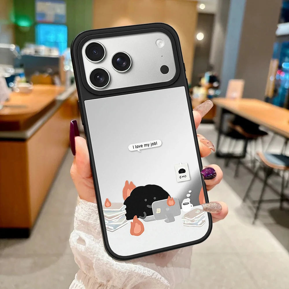 6082520 Mirror Surface Magnetic Phone Case Cover for IPhone 12 13 14 15 16 17 18 Pro Max Case Quake