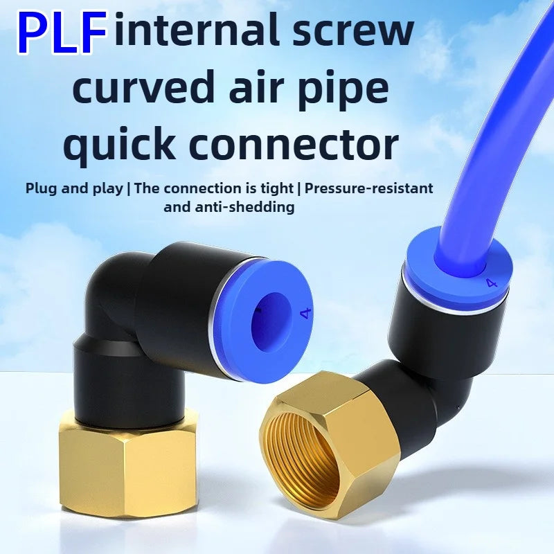 1pcs PLF Pneumatic Fittings Female Thread 1/8 1/4 3/8 1/2 Hose OD 4/6/8/10/12mm Air Elbow Connector Tube Push In Fittings Quake