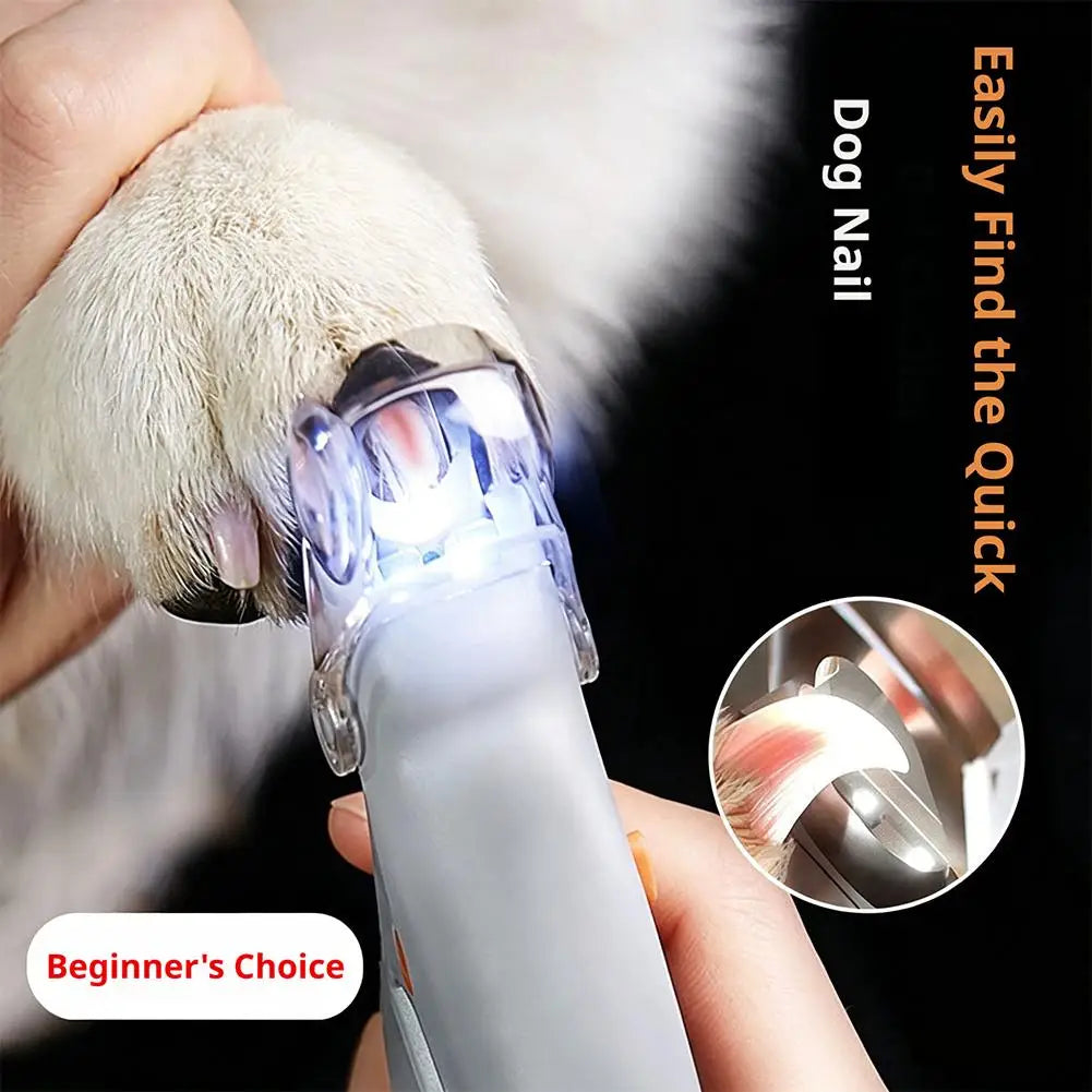 LED Pet Nail Clippers for Cats and Dogs with Magnifier and Splash Guard Ergonomic ABS Handle for Safe Precise Grooming Quake