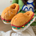 Hamburger Cotton Slippers for Women in Winter New Home Bag and Warm Plush Couple Cotton Shoes for Women Quake YELLOW 36-37