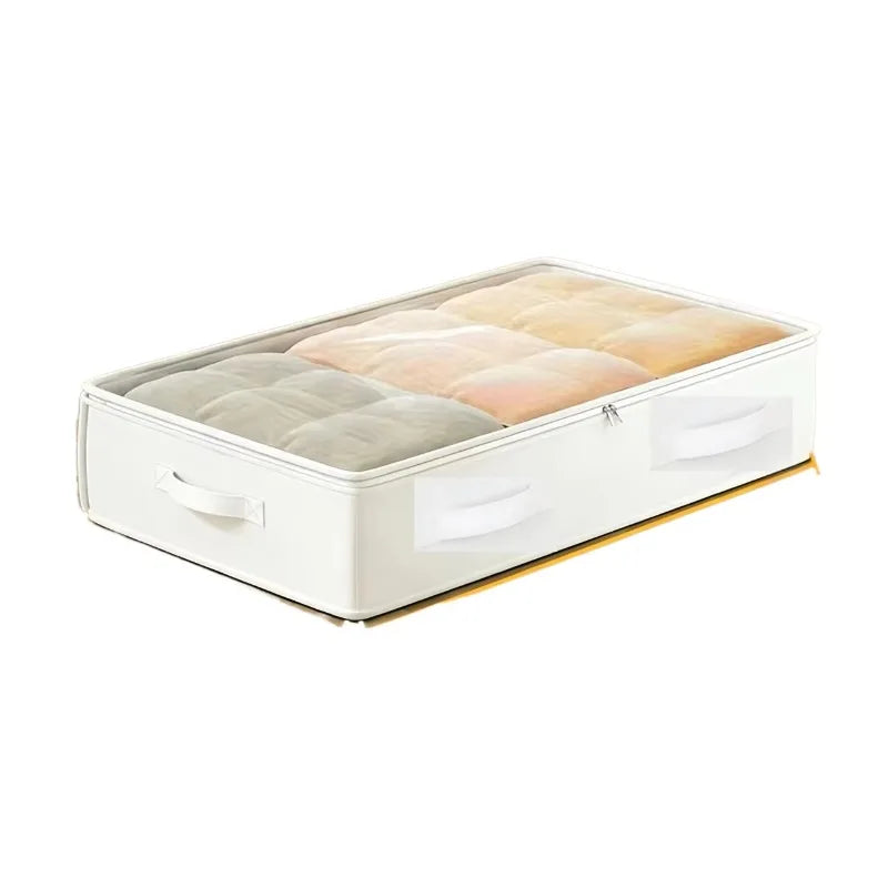 1PC White Visible Foldable Storage Box For Under Bed And Wardrobe Single Pack Tidy Elegant Household Clothes Organizer Quake