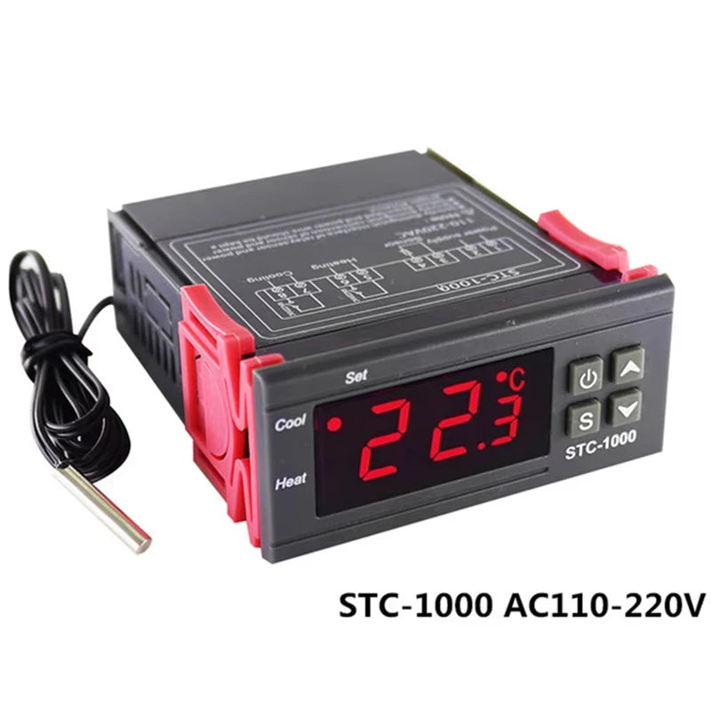 Smart STC-1000 Temperature Controller LED Digital Thermostat Thermoregulator Incubator Relay Heating and Cooling 12 V 220V Quake 220V