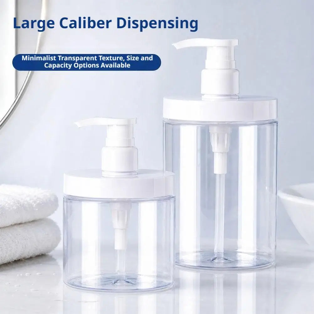 Large-Caliber Hair Mask Dispenser Bottle,Clear Empty Bottle For Laundry Detergent/Hair Conditioner,Travel Bathroom Refill Bottle Quake