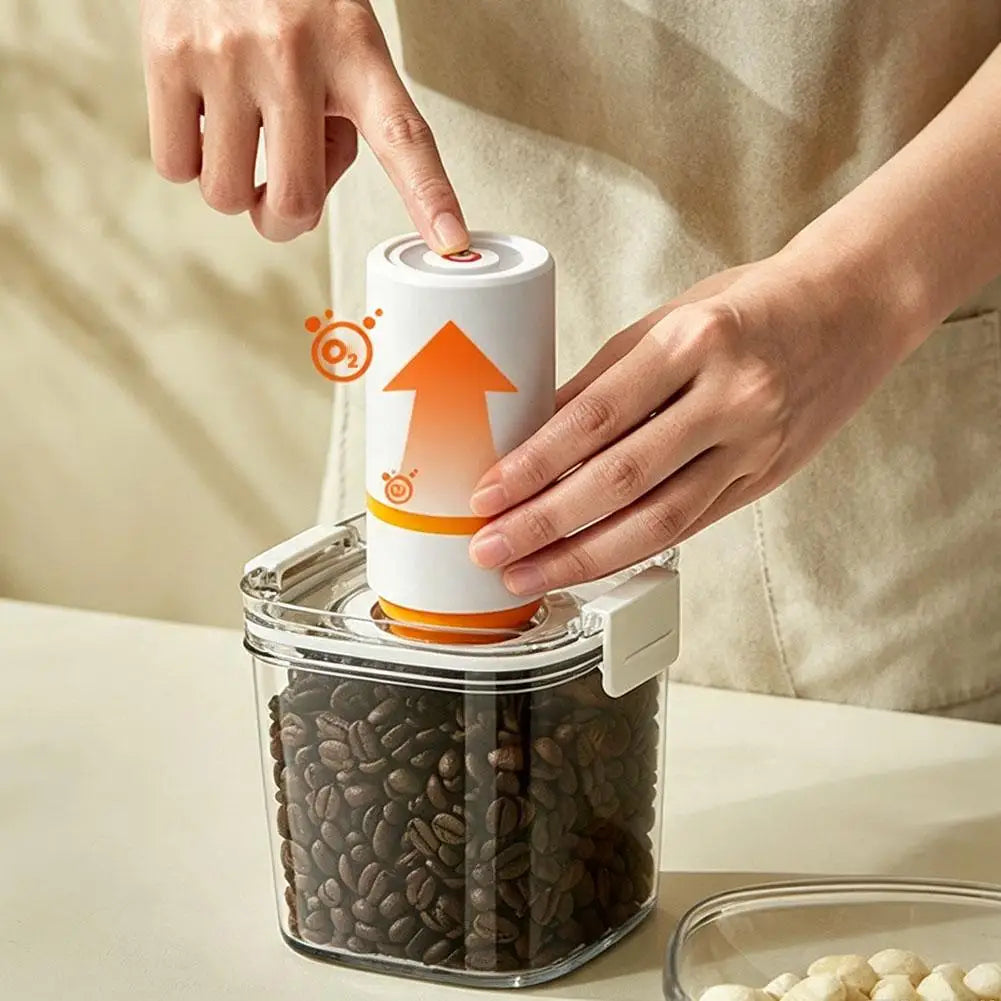 Electric Vacuum Food Storage Container One Touch Automatic Airtight Sealed Jar for Coffee Beans Tea Grains Nuts and Dry Food Quake