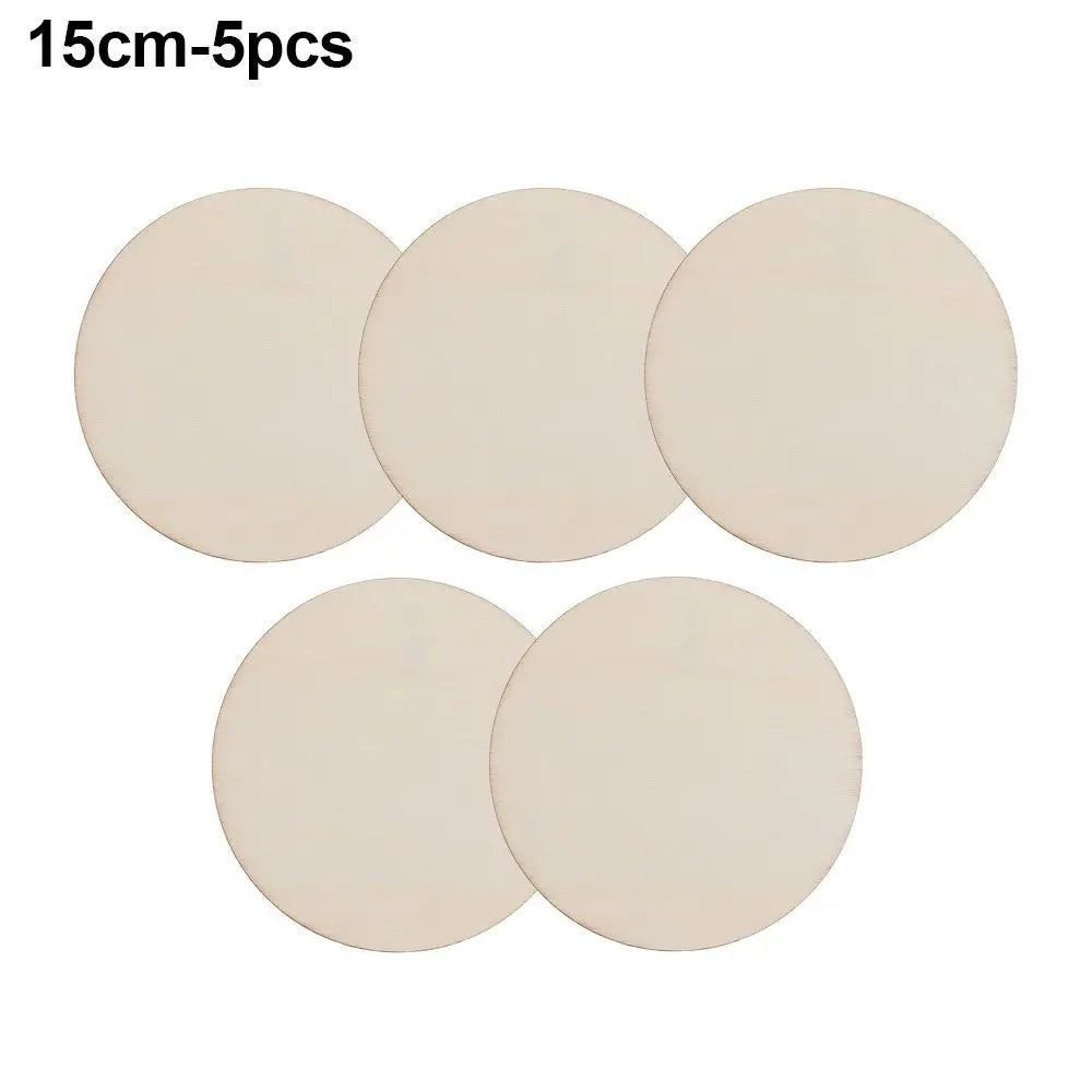 3/5/10pcs Unfinished Wood Pieces Wood Circles Blank Plaque for DIY Craft Pyrography Projects Games Scrapbooking Building Model Quake 15cm-5pcs