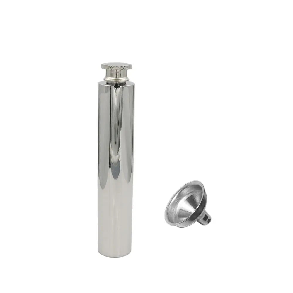 Portable Stainless Steel Tubular Wine Pot 55ml 60ml Reusable Hip Flasks Metal Wine Bottle Outdoor Quake