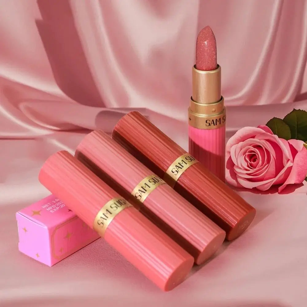 New Waterproof Glitter Lipstick Long Lasting Non-Fade Lip Gloss Chocolate Brown Lipstick Cosmetics Quake