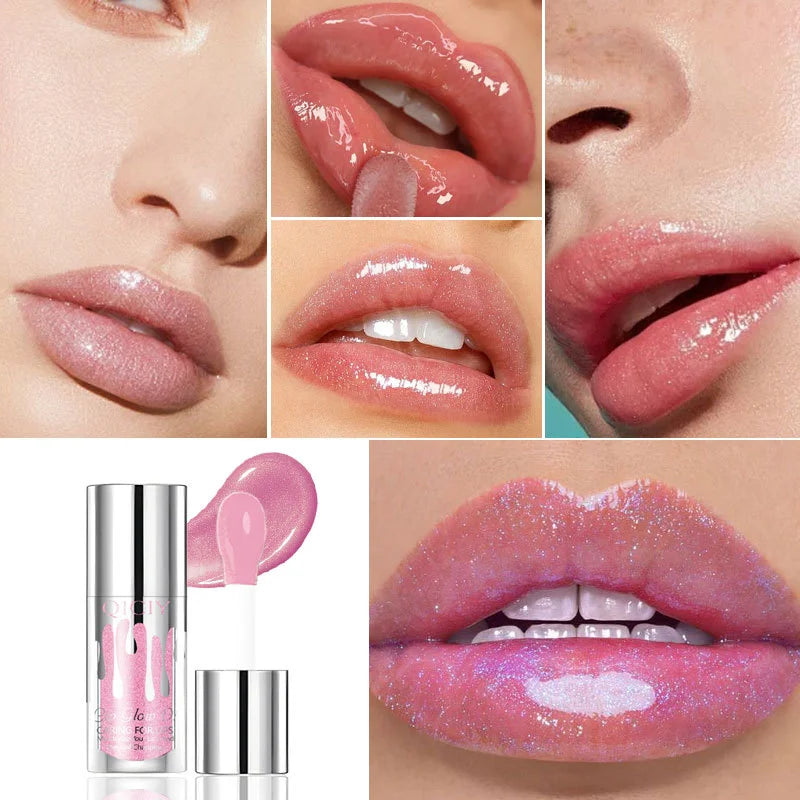 Pearlescent Color-Changing Lip Gloss,Natural Shining EffectLong-Lasting Moisturizing and Hydrating Lip Plumping Mirror Lip Glaze Quake