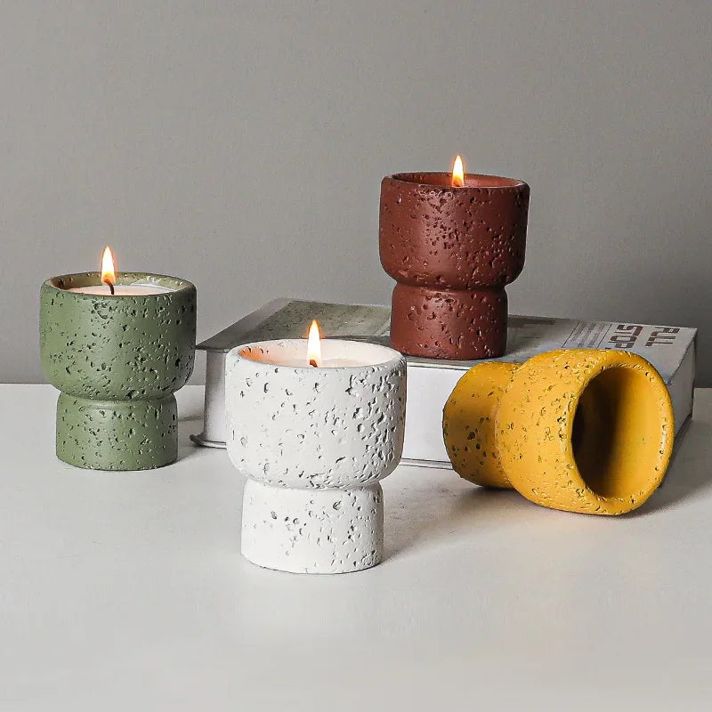 Simple Cement Household Aromatherapy Candles Empty Cups DIY High-value Handicrafts Indoor Candle Holders Decorative Ornaments Quake