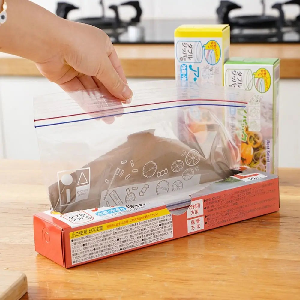 Sealed Bag Fresh-keeping Food Ziplock Bag Household Plastic Bag Thickened Refrigerator Storage and Freezing Packaging Bag Quake