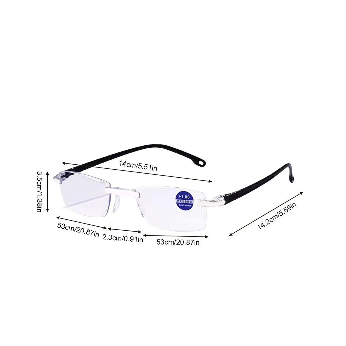 Clarity Blue Glasses Clear Anti-Glare Eyewear Clarity Blue Glasses Auto Focus for Daily Use Computer Work Reading Books Night Quake