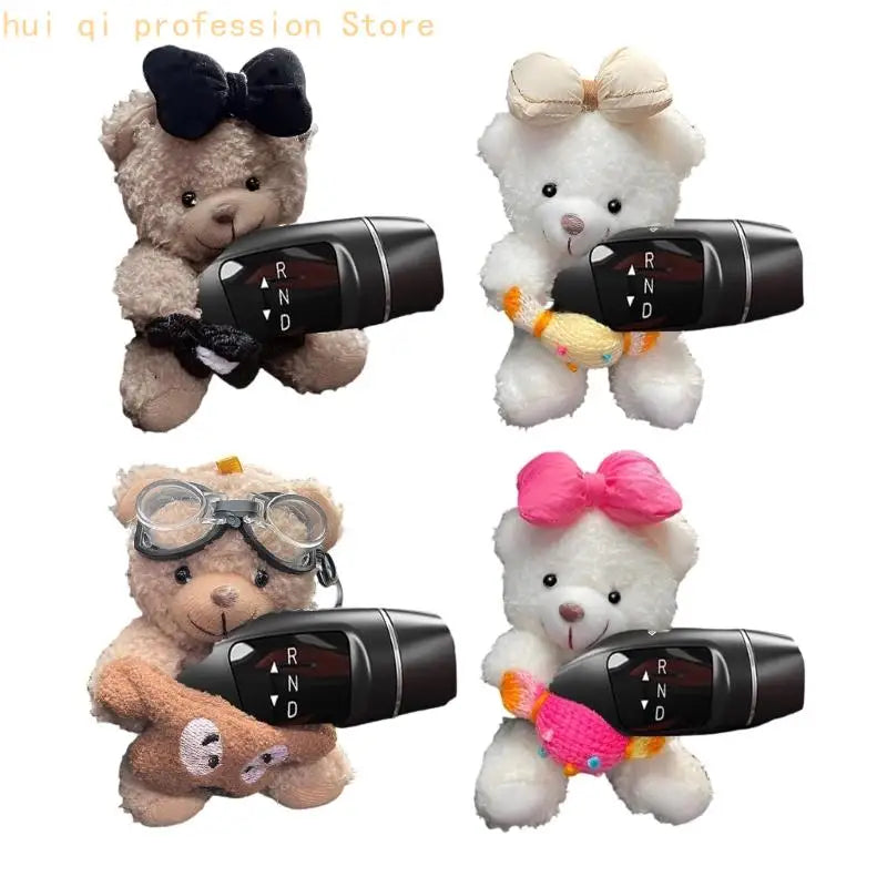 Playful Plush Bear Car Dashboard Accessories Gear Shifting Ornament Decorative Doll Suitable For Windshield Wiper Mirror H8WE Quake