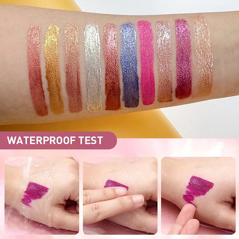 10 Colors Diamond Shimmer Glitter Lip Gloss Waterproof Matte Glitter Liquid Lipstick Diamond Pearl Colour Lip Gloss Sexy Make Up Quake