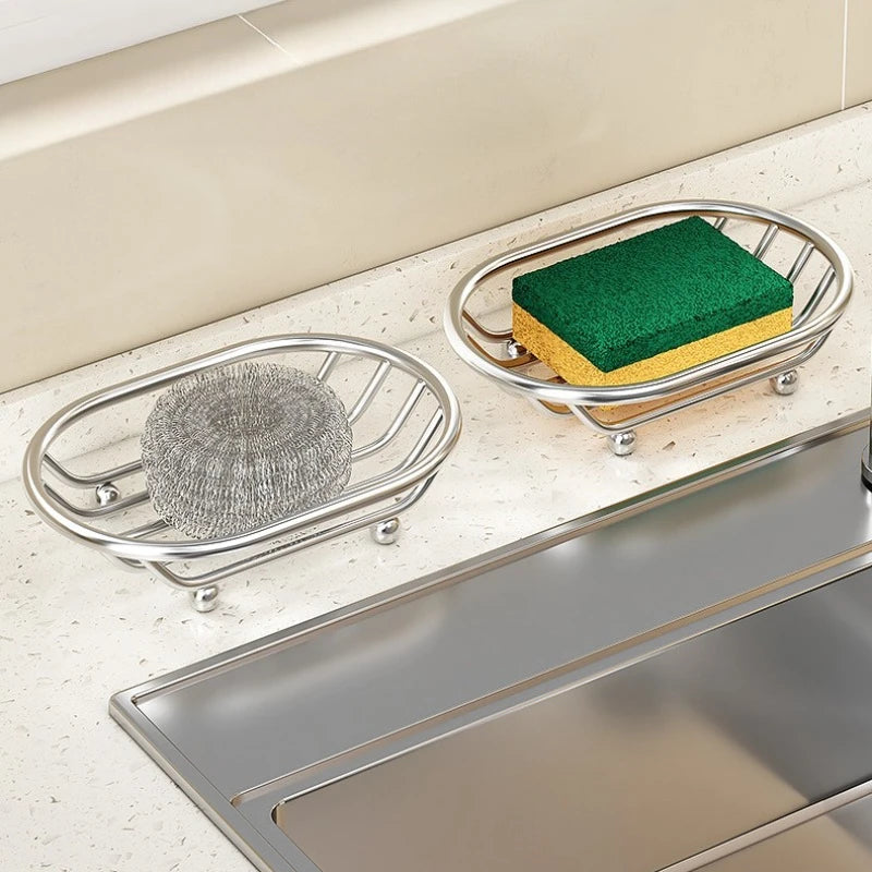 Soap Dish Hollow Drain Soap Holder with Water‑Receiving Tray Bathroom Countertop Soap Storage Rack for Shower Bathroom Quake