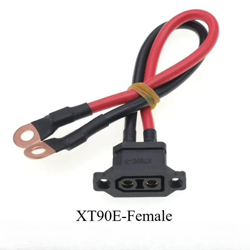 XT90H XT90S-F XT90E-M to M3-M10 Ring Terminal Adapter, 12AWG High Temp Power Cable for RC Model Lipo Battery Charger Wiring Quake XT90E-Female 1M M6