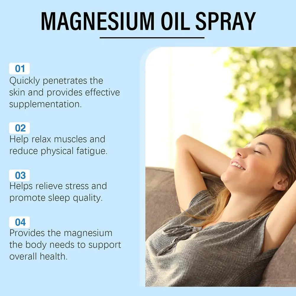 60ml Purely Natural Magnesium Oil Spray Improve Sleep Relieve Muscle Pain Nourish The Skin For Restlessness & Better Sleep Quake