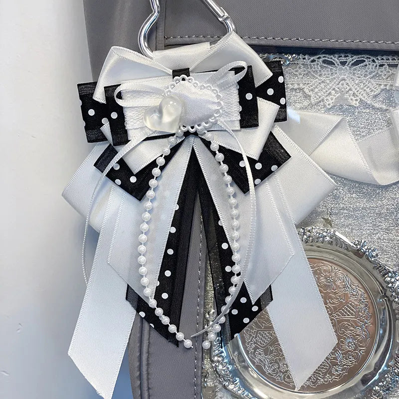 1pc Multi Functional Ribbon Bow Pendant Backpack Decoration Sweet Lolita Style Fashion Luggage Accessories Quake