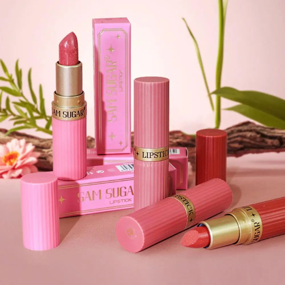 Nude Pink Glitter Lipstick for Women, Long Lasting High Shine Nude Shimmer Lipstick High Impact Full Coverage Sexy Lip Makeup Quake