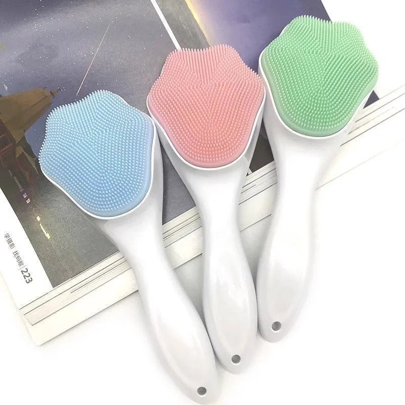Soft Silicone Facial Brush Manual Massage Brush Cleanser To Remove Black Pores Deep Cleaning Brush Quake