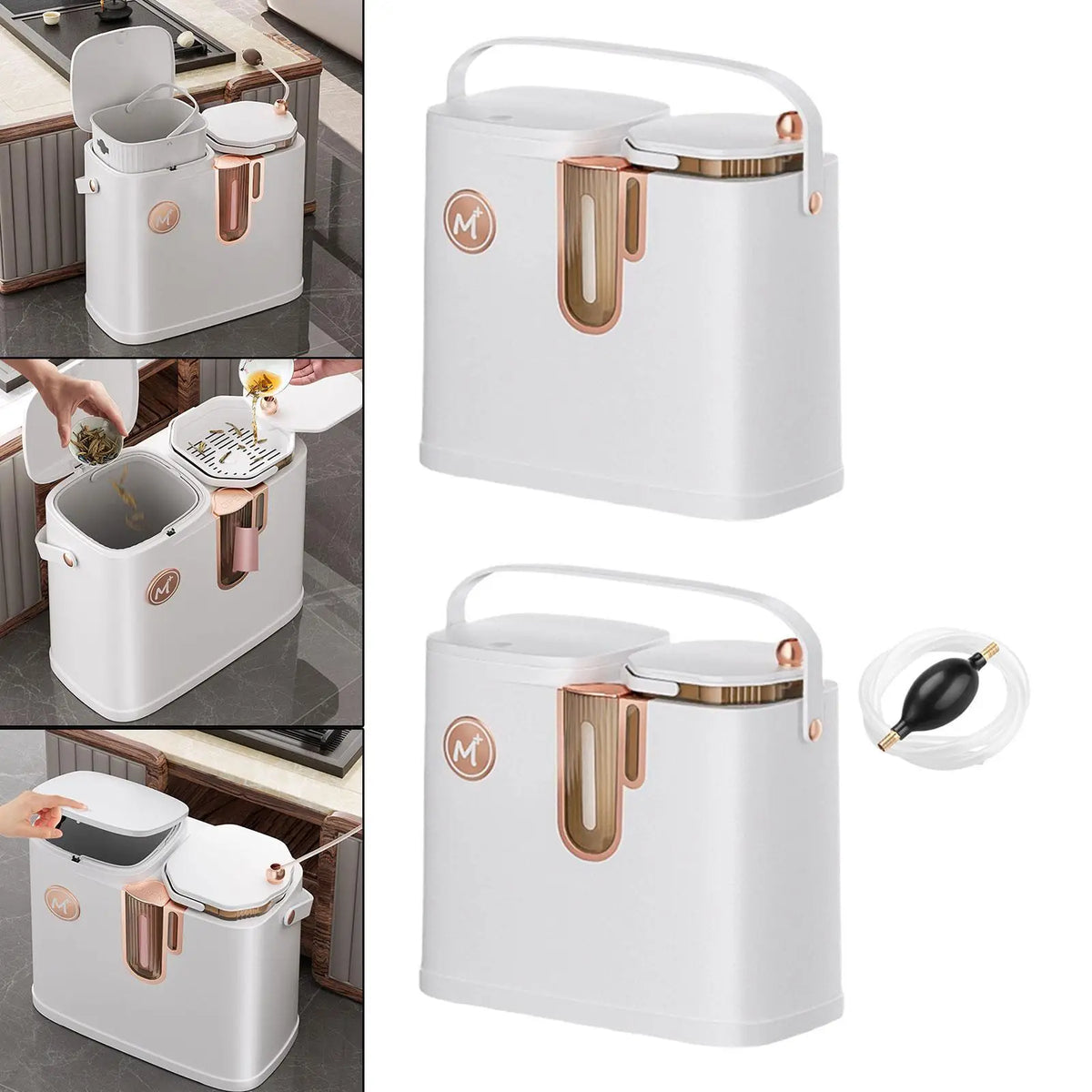 Wet and Dry Dual Trash Can Recycle Garbage Garbage Can Recycling Bin Tea Dregs Drainage Bucket for Office RV Home Dorm Vehicle Quake
